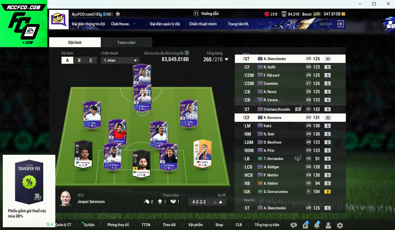 [ACC Rẻ🔥] Full mùa CU+5 83.640b có CR7, Benzema, Kaká, Maldini, Sheva, Pirlo, Beckham, Bale, Nesta, Rijkaard, Casemiro, Varane, Rudiger, Gullit dư 500b